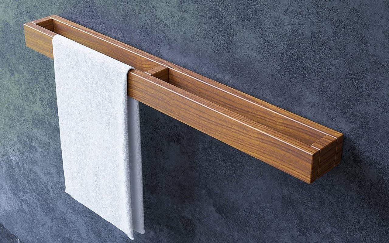 ODEJIA 32'' Wall - Mounted Sheesham Wood Towel Rack & Shelf Set - 1 Towel Holder & 1 Shelf - ODEJIA Towel Holder