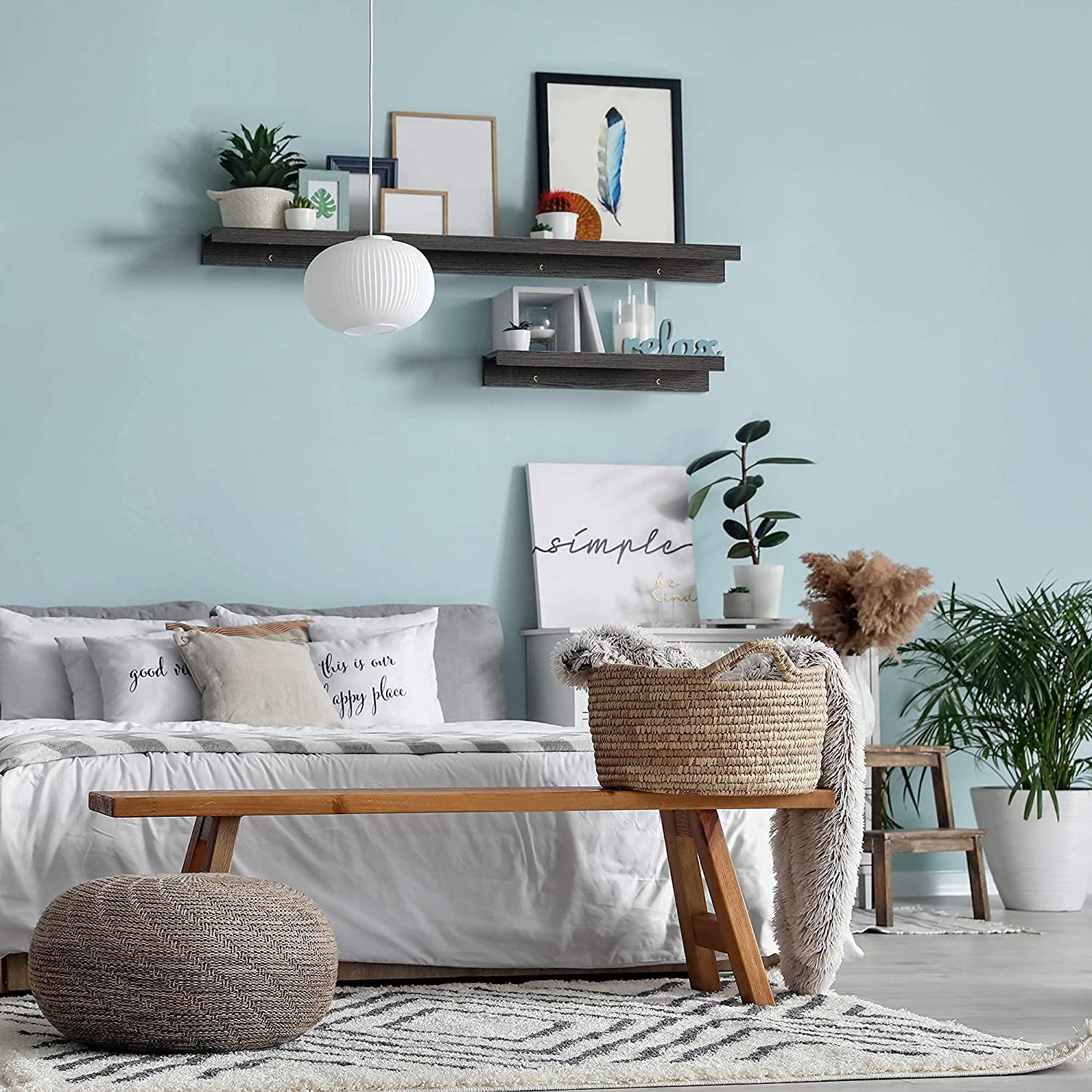 ODEJIA 36'' Floating Wall Shelves - Set of 3 Rustic Picture Ledge Shelves For Bedroom, Living Room, Office - ODEJIA Wall Shelves