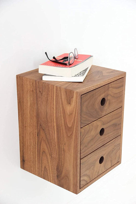 ODEJIA Bed Side nightstand Wooden Table with 3 Drawer,Natural finish - ODEJIA Nightstand