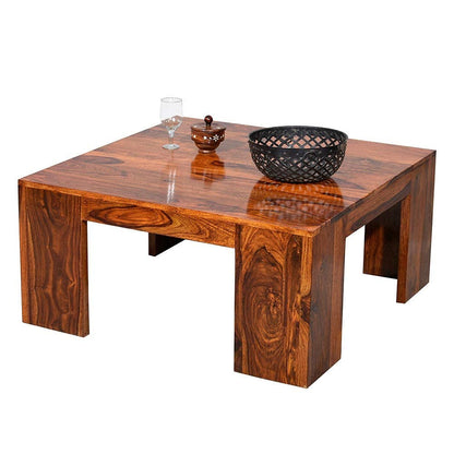 ODEJIA Coffee Table for Living Room | Center Table | Carved NET Coffee Table | Provincial Teak Finish - ODEJIA Coffee table