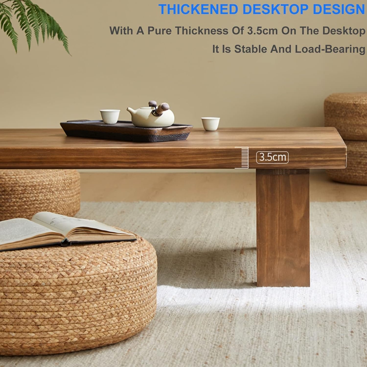 Odejia Furniture Japanese Style Sheesham Wood Coffee Table for Living Room, Dining Room, Bedroom, Kitchen, Office Home Decor - ODEJIA Coffee table