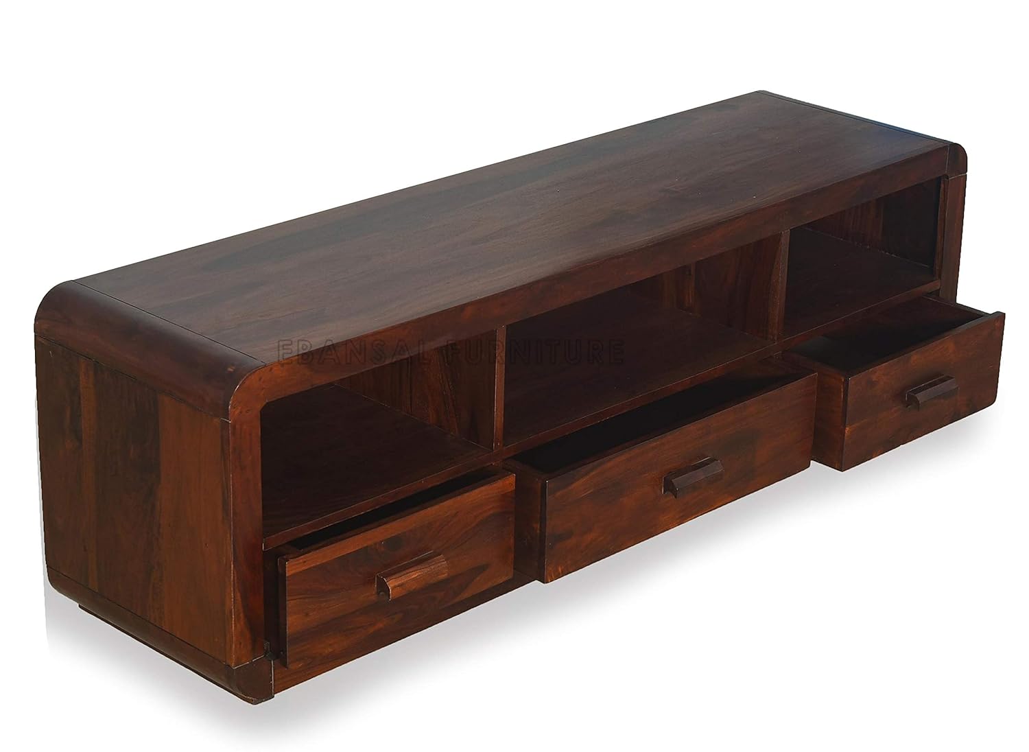 ODEJIA Furniture sheesham Wood Standard tv Entertainment Unit Stand Cabinet with Storage for Home (Teak Finish) - ODEJIA Tv Unit