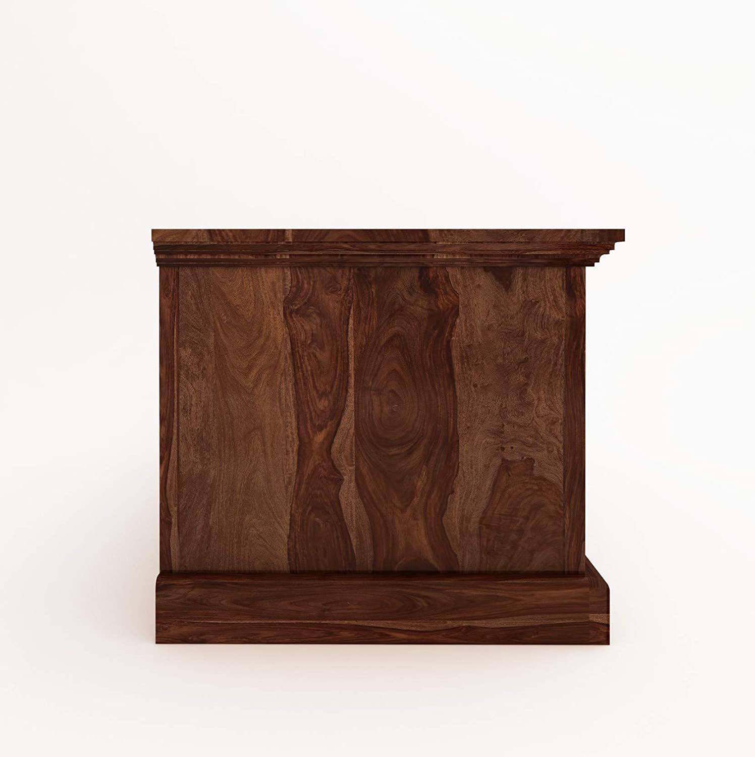 Odejia Handicraft Solid Sheesham Wood TV Stand Entertainment Cabinet with 2 Shelf and 2 Door Storage for Living Room Bedroom Hall Television Wooden Furniture (Brown Finish) - ODEJIA Tv Unit