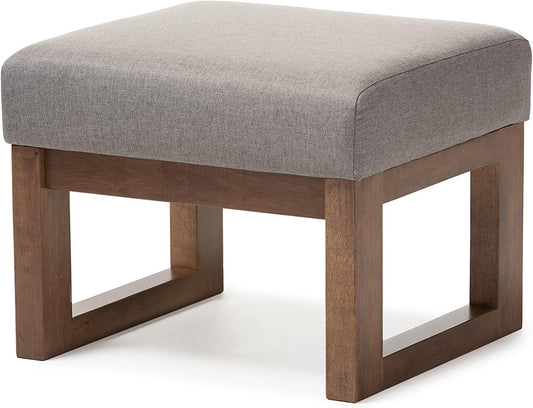 ODEJIA Mid Century Retro Modern Fabric Upholstered Ottoman Stool, Grey - ODEJIA Footstool
