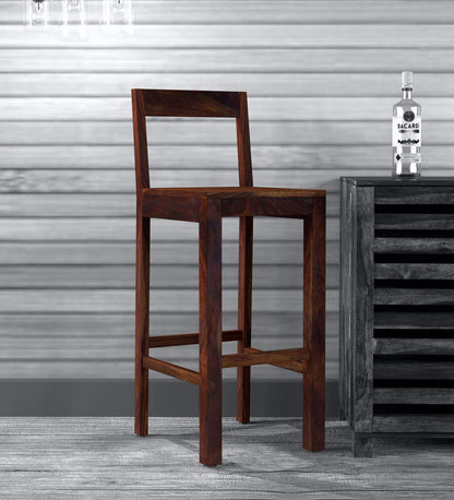ODEJIA Modern Rectangular Rosewood Wooden Bar Stool in Walnut Finish for Home Bar Chair Size: 16 x 16 x40inch Seating Height 29.5inch - ODEJIA Bar Chair