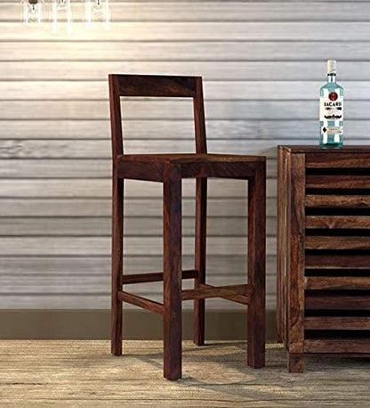 ODEJIA Modern Rectangular Rosewood Wooden Bar Stool in Walnut Finish for Home Bar Chair Size: 16 x 16 x40inch Seating Height 29.5inch - ODEJIA Bar Chair