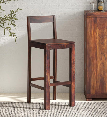 ODEJIA Modern Rectangular Rosewood Wooden Bar Stool in Walnut Finish for Home Bar Chair Size: 16 x 16 x40inch Seating Height 29.5inch - ODEJIA Bar Chair