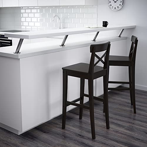ODEJIA Rosewood Bar Chair Set of 2 - Black Backless Wooden Stool for Restaurant, Bar, Kitchen, and Café - ODEJIA Bar Chair