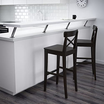 ODEJIA Rosewood Bar Chair Set of 2 - Black Backless Wooden Stool for Restaurant, Bar, Kitchen, and Café - ODEJIA Bar Chair