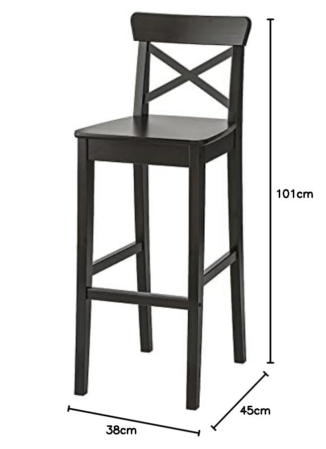 ODEJIA Rosewood Bar Chair Set of 2 - Black Backless Wooden Stool for Restaurant, Bar, Kitchen, and Café - ODEJIA Bar Chair