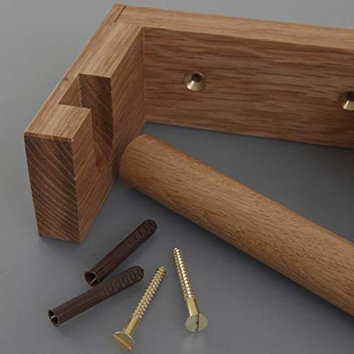 ODEJIA Rustic Wooden Toilet Paper Holder – Wall - Mounted Brown Roll Hanger (Natural) - ODEJIA Towel Holder