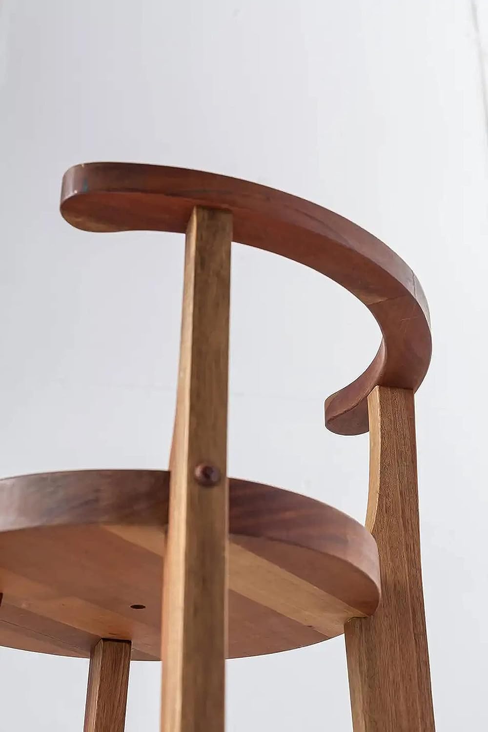 ODEJIA Sheeesham Sheesham wood Round bar Chair Rounded Back Rest With Arm Rest - ODEJIA Bar Chair