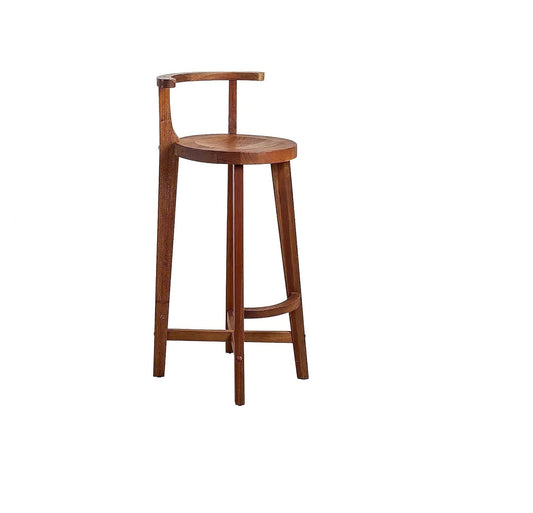 ODEJIA Sheeesham Sheesham wood Round bar Chair Rounded Back Rest With Arm Rest - ODEJIA Bar Chair