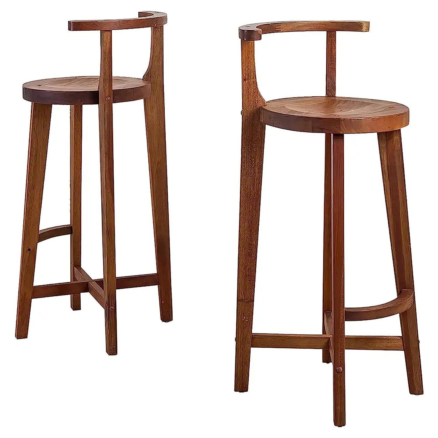 ODEJIA Sheeesham Sheesham wood Round bar Chair Rounded Back Rest With Arm Rest - ODEJIA Bar Chair
